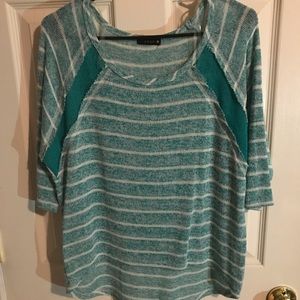 Stripped Three Quarter Sleeve Sweater